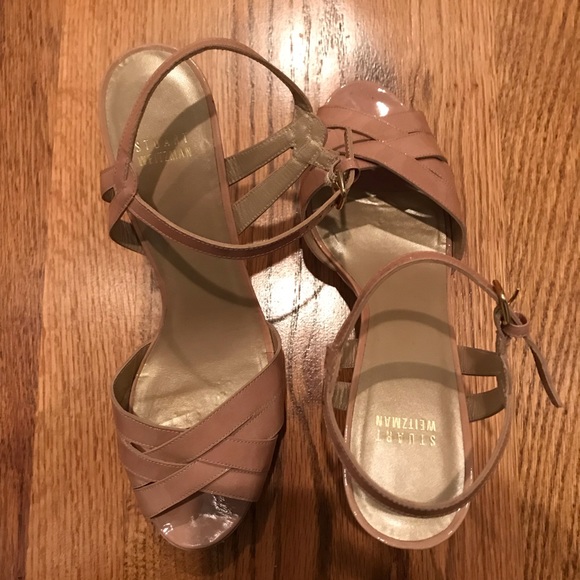 Stuart Weitzman Nude Platform Heels Size 9.5 - Picture 1 of 6